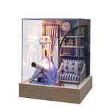 DIY Wooden Dollhouse Assembled Sushi Dessert Shop Miniature with Furniture Doll House Casa Toys for Children Adult Gifts