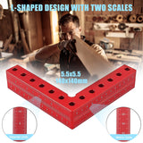 90 Degree Positioning Squares with 2 Scales（140mm &amp; 5.5inch）,1 Right Angle Clamps with 2 Clamps for Box Cabinets Drawers