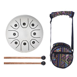 5.5 Inch Mini 8-Tone Steel Tongue Drum Standard C Key Percussion Instrument Hand Pan Drum with Drum Mallets Carry Bag