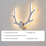 LED Wall Lamp Modern Indoor Sconce for Bedroom Bedside Living Room Aisle Corridor Stairs Home Decorative Antlers Light Fixtures