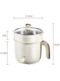 220V Multifunctional Electric Cooker Heating Pan Electric Cooking Pot Machine Hotpot Noodles Rice Eggs Soup double Steamer