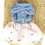 Dog Denim Dress Jeans Skirt Summer Dog Clothes Cat Puppy Clothing Tutu Princess Costume Apparel Poodle Bichon Schnauzer Clothing