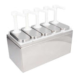 3/4/5 Head Sauce Dispenser Pump Salad Jam Seasoning Condiment Squeeze Pump Container with Base for Kitchen Restaurant