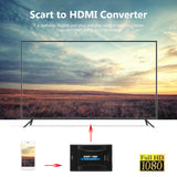Signal Video Audio Converters Upscale Adapters Receiver HD 1080P SCART to HDMI-compatible for Household Computer Accessories