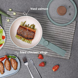 AJL-A1501 Electric Cooking Pot 220V Desktop Mini Hot Pot 1.5L Ceramic Glaze Non-Stick Multi Cooker 600W Stew Fry Boil Skillet