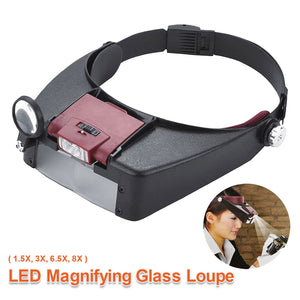 LED Head-mounted Watch Maintenance Magnifying Glasses For Reading Optivisor Magnifying Glass Loupes Jewelry Watch Repair Tool