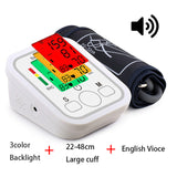 Automatic Digital Blood Pressure Monitor Upper Arm LCD Blood Pressure Monitors with English voice Home BP Heart Rate Pulse Meter