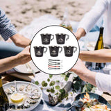 5 Pieces 304 Stainless Steel Milk Coffee Cups w/ Hanging Rope Handle Mugs for Camping Campfire BBQ Hiking