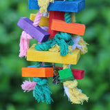 Colorful Parrot Toys Chew Natural Wooden Bird Toys Perch Hanging Chewing Swings Cage Pet Bird Toy Climbing Ladder Game Supplies