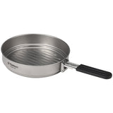 1100ml Titanium Fry Pan Ultralight Grill Frying Pan with Folding Handle for Outdoor Cooking Camping Hiking Backpacking