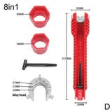 8 In 1 Multi Key Flume Magic Wrench Sink Plumbing Tools Magic Wrench 8 in 1 Multifunctional English Key Plumbing Wrench Tool