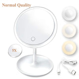 High Quality Makeup Mirror with LED Lights USB Rechargeable 180 Degree Rotation Professional Beauty Touch Screen Makeup Mirror