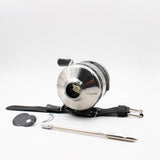 BL40 Spinning Reel Closed Fishing Reel with Metal Coil for Slingshot Large Capacity 110m Fishing Line Dart Tool Fishing Wheel