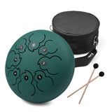 New 8-inch 8-Tone Steel Tongue Drum F Key Percussion Drum Instrument Hand Pan Drum with Drum Mallets Carry Bag Music Book