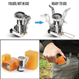 Mini Folding Camping Stove Camping Wood Stove Portable Titanium Burner Outdoor Travel Cookware Outdoor Survival Tool
