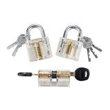 3-Pack Practice Lock Pick Set Transparent Crystal Keyed Padlock Training Locks for Locksmith Include 3 Common Types