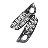 1 Pair Car Front Bumper Fog Light Mesh Grill Grille Replacement for Audi A4 B8 09-11