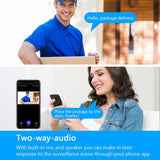 Video Doorbell Camera 1080P Wireless Door Bell With Chime, PIR Motion Detection,Night Vision, Free Cloud Storage-US Plug