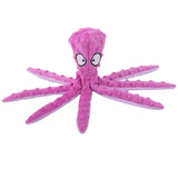 No Stuffing Plush Squeaky Plush Dog Toy Octopus Squid Dog Squeak Chew Toys Soft Sounding Indoor Interactive Ringing Paper Puppy