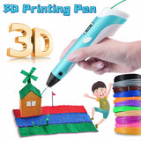 Hot 3D Pen DIY Printer Pen LED Painting PLA Filament Children Printing Pens For Designer Kids Drawing Pen Gifts Educational Toys