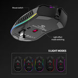 Q13 Wireless Charging Mouse Lightweight Hollow Hole USB ChargingColorful 2.4GHz RGB Luminous Game Office Mouse