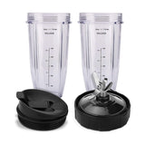 For Ninja Replacement Parts 7 Fins Extractor Blades and 24OZ Ninja Blender Cup with Sealing Lid,for Nutri Ninja Auto IQ