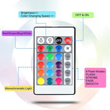 6 Sets 3D Night LED Light Lamp Bases Adjustable 16 Colors 4 Modes Acrylic Lamp Base For Restaurant Room (Square Style)