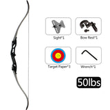 54 inch Recurve Bow 30-50 lbs Riser Length 17 inch American Hunting Bow Outdoor Sport Recurve Bow Archery Hunting Shooting