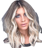 Chemical fiber wig women's long curly hair wig chemical fiber headgear
