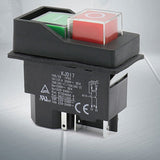 Waterproof Electromagnetic Push Button Switch 5 Pins KJD17 220-240V Coil Magnetic Starter Power Tool Safety Switches