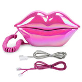 Creative Lips Telephone Electroplate Desktop Landline Phone for Home Office Hotel Decoration Lip Shaped Phones Mouth Telephone