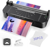 A4 Laminator 5 in 1 Hot and Cold Laminator with 30 Pieces A4 A5 A6 Laminating Pouches +Paper Cutter +Corner Rounder +Hole Punch