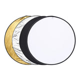 LESHP 110cm 5-in-1 Collapsible Multi-Disc Light Reflector Translucent Silver Golden White and Black for Studio Photography