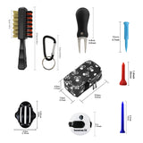 1Set Golf Course Supplies Golf Cleaning Brush Golf Cap Clip Tee Green Fork Golf Ball Bag Outdoor Golf Accessories Golfer Gift