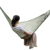 Portable Nylon Mesh Hammock Outdoor Sleeping Bed for Travel Camping Blue Green Red Hanging Folding Patio Swing Chair Furniture