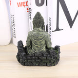 Rockery Stone Statue Resin Decorative Rockery Stone Statue Fish Tank Buddha Sitting Statue Aquarium Decor Reptiles Tank Ornament