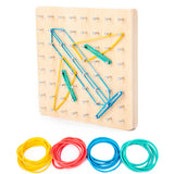 NEW Wooden Geoboard with Rubber Bands and Cards 8 * 8 Pins Graphical Educational Toys for Kindergarten Kids 4-6 years old