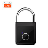 Fingerprint Padlock Tuya APP Bluetooth Waterproof Smart Lock USB Rechargeable Security Keyless Lock for School Locker Gym
