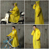 2020 Hot Sale EVA Raincoat Ladies / Men Zip Hooded Poncho Motorcycle Bike Raincoat Long Style Raincoat