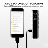 Mini Portable Digital Voice Activated Recorder For Lectures And Meetings Noise Reduction Clear Audio Sound Recorder MP3 Black