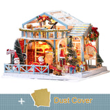 Cutebee DIY DollHouse Wooden Doll Houses Miniature Dollhouse Furniture Kit Toys for children New Year Christmas Gift Casa