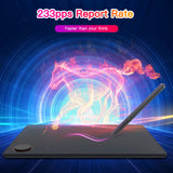BOSTO T608 Art Graphics Drawing Tablet Digital Tablet 8x6 Inch Battery-free Stylus 8192 Levels Pressure for Windows Mac Android