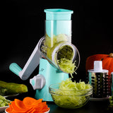 NEW 3 in 1 Vegetable Mandoline Slicer Swift Rotary Drum Grater Nut Shredder Veggie Cutter Peeler Spiralizer Cheese Chopper