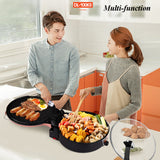 Household Electric Multi Cooker Grills Oven Cooker Hot Pot Multi-functional Smokeless Electric Roast Double Heating
