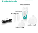 Mini Handheld Portable Mesh Nebulizer Silent Ultrasonic Medical Steaming Inhaler USB Rechargeable Kids Adult Health Care