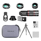 2022.Phone Camera Lens Kit, 28X Telephoto Lens + 20X Macro Lens+ 0.6X Wide Angle Lens + 198° Fisheye Lens