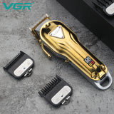 VGR professional all metal hair trimmer for men electric barber hair clipper rechargeable hair cutting machine cord/cordless