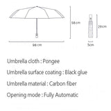 Double Layer Automatic Umbrella Rain Women 3 Fold Strong Windproof Female Male 8K Large Parasol Men Leaves Umbrellas