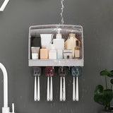 Large Toothbrush Holder Free Punch Mouthwash Holder Storage Set