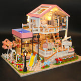 CUTEBEE DIY Dollhouse Wooden Doll Houses Miniature Doll House Furniture Kit Casa Music Led Toys for Children Birthday Gift A68A
